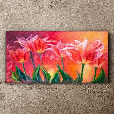 Tulips in shades of pink Canvas Wall art