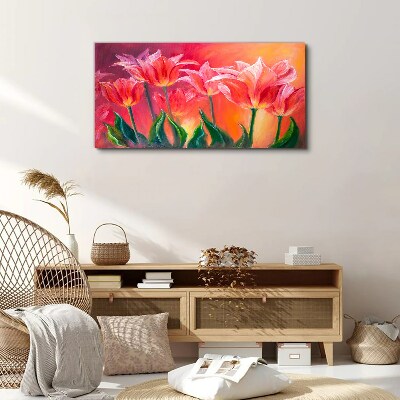 Tulips in shades of pink Canvas Wall art