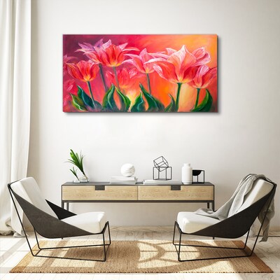 Tulips in shades of pink Canvas Wall art