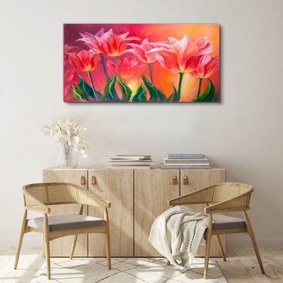 Tulips in shades of pink Canvas Wall art