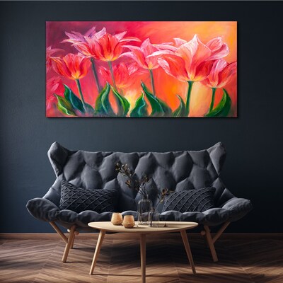 Tulips in shades of pink Canvas Wall art