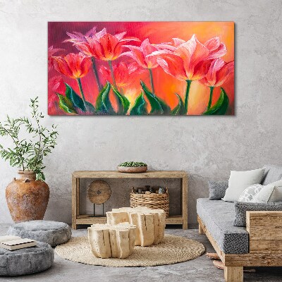 Tulips in shades of pink Canvas Wall art