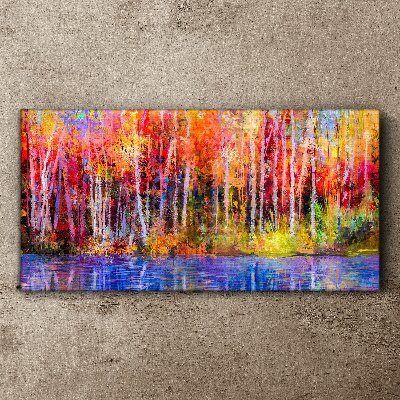 Autumn colors by the lake Canvas print