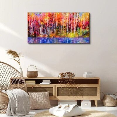 Autumn colors by the lake Canvas print