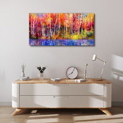 Autumn colors by the lake Canvas print