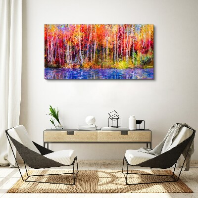 Autumn colors by the lake Canvas print