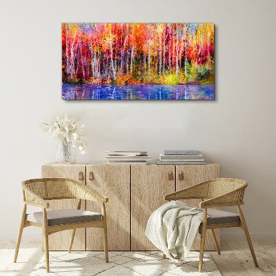 Autumn colors by the lake Canvas print