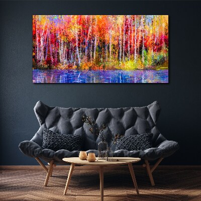 Autumn colors by the lake Canvas print