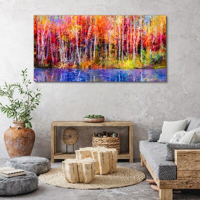 Autumn colors by the lake Canvas print
