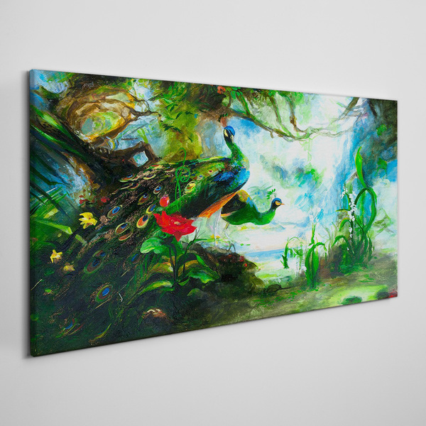The Mysterious World of Peacock Birds Canvas Wall art