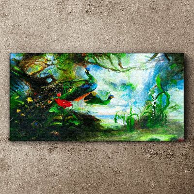 The Mysterious World of Peacock Birds Canvas Wall art