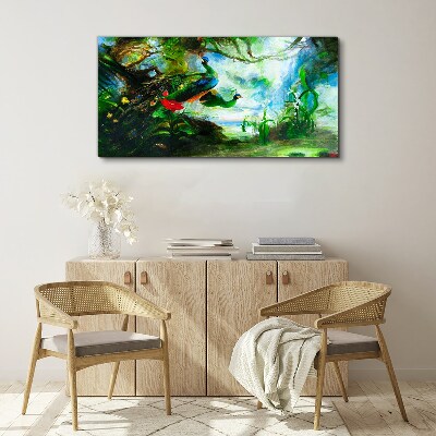 The Mysterious World of Peacock Birds Canvas Wall art