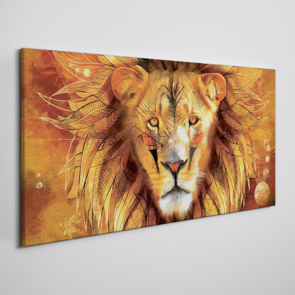 Lion in Golden Majesty Canvas Wall art