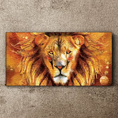 Lion in Golden Majesty Canvas Wall art