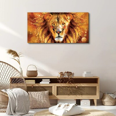 Lion in Golden Majesty Canvas Wall art