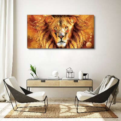 Lion in Golden Majesty Canvas Wall art