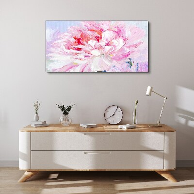 Pink peony with a delicate glow Canvas print