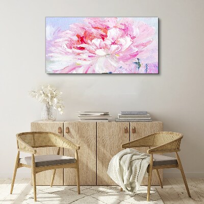 Pink peony with a delicate glow Canvas print