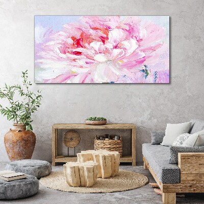 Pink peony with a delicate glow Canvas print
