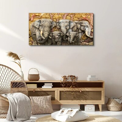 Tree animals elephants Canvas Wall art