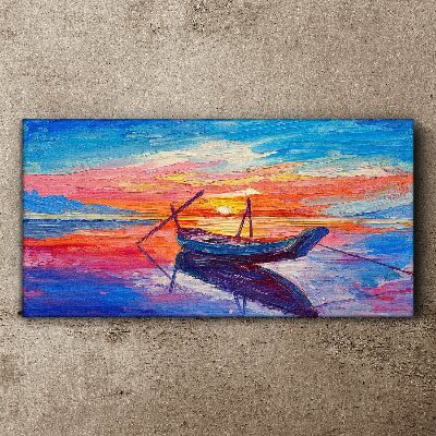 Sunset over calm water Canvas print