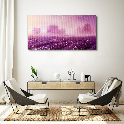 Purple landscape in the morning Canvas print