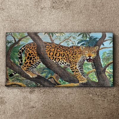 Jungle cat tree pet Canvas Wall art