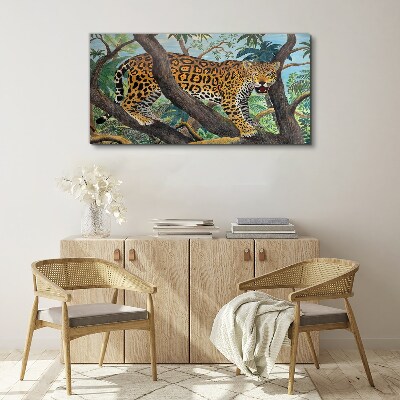 Jaguar in a tropical forest Canvas Wall art