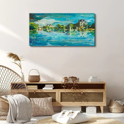 The reservoir in the sunlight Canvas print