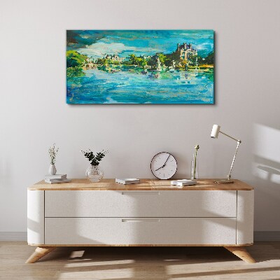 The reservoir in the sunlight Canvas print