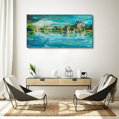 The reservoir in the sunlight Canvas print