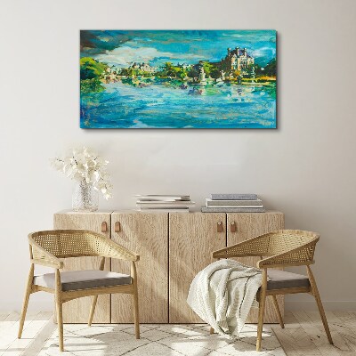 The reservoir in the sunlight Canvas print