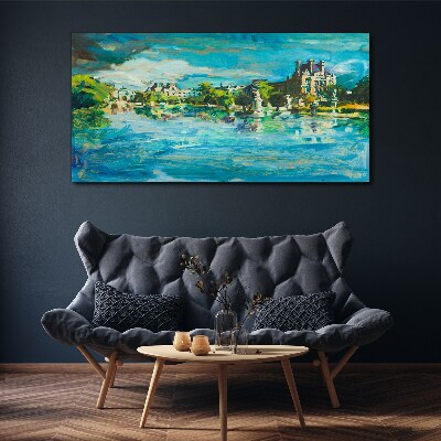 The reservoir in the sunlight Canvas print