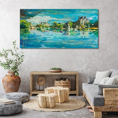 The reservoir in the sunlight Canvas print