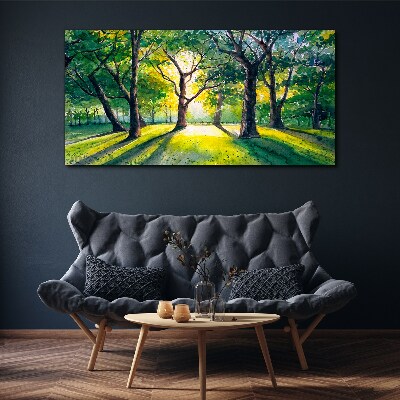 Forest leaves sun Canvas Wall art