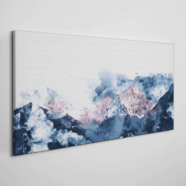 Mountain landscape in shades of blue Canvas print