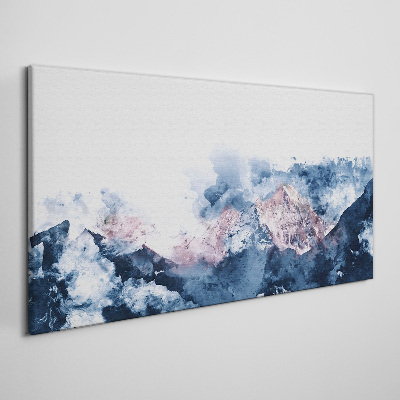 Mountain landscape in shades of blue Canvas print