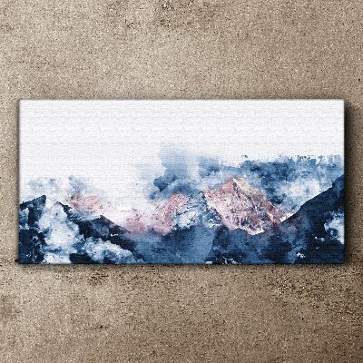 Mountain landscape in shades of blue Canvas print