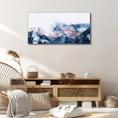 Mountain landscape in shades of blue Canvas print