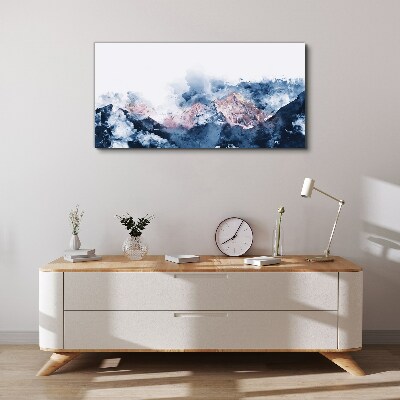Mountain landscape in shades of blue Canvas print