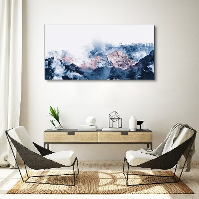 Mountain landscape in shades of blue Canvas print
