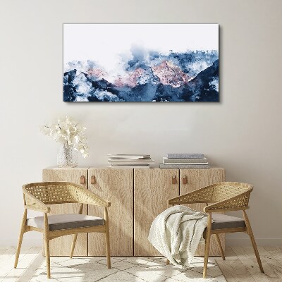 Mountain landscape in shades of blue Canvas print