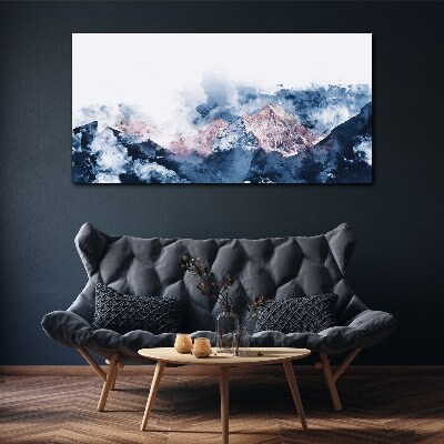 Mountain landscape in shades of blue Canvas print