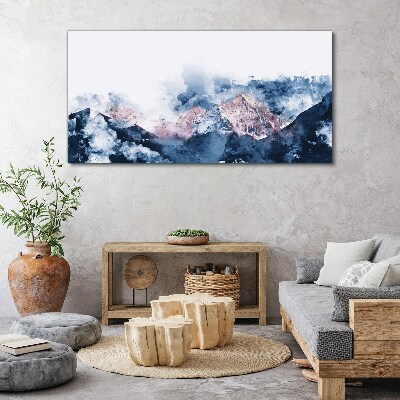 Mountain landscape in shades of blue Canvas print