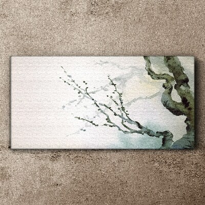 Delicate branches in watercolor Canvas print