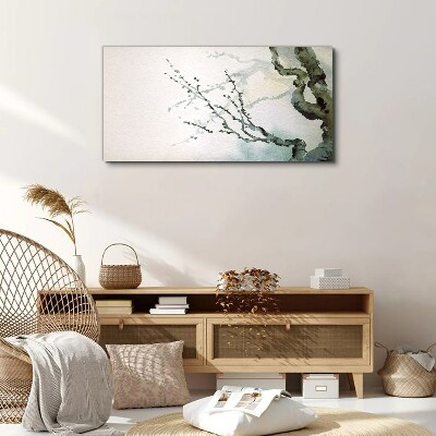 Delicate branches in watercolor Canvas print