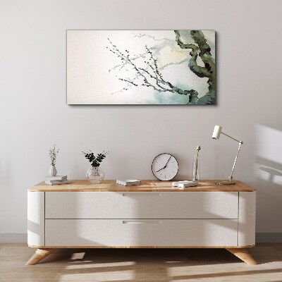 Delicate branches in watercolor Canvas print