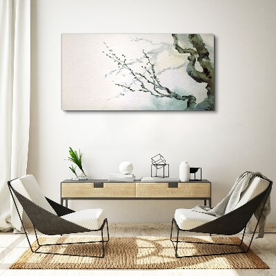 Delicate branches in watercolor Canvas print