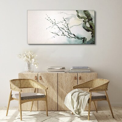 Delicate branches in watercolor Canvas print