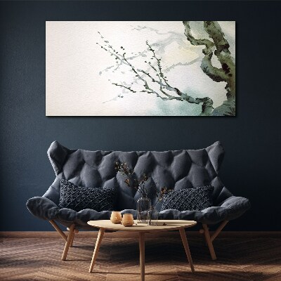 Delicate branches in watercolor Canvas print
